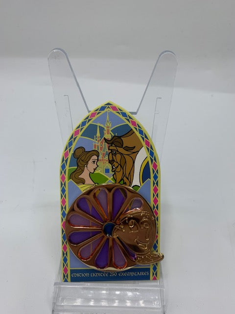 Beauty and the Beast Paris Chip Stained Glass LE 400 Disney Pin