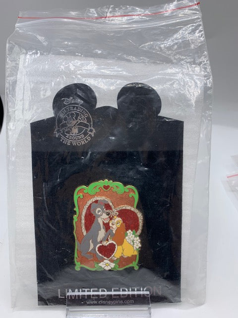 Lady Tramp Shopping LE 100 Valentine Heart Disney Pin