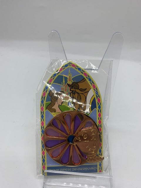 Beauty and the Beast Paris Chip Stained Glass LE 400 Disney Pin