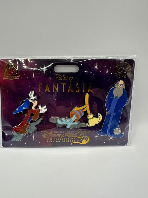 Fantasia 85th Anniversary Sorcerers Apprentice 3 pin set LE 1600