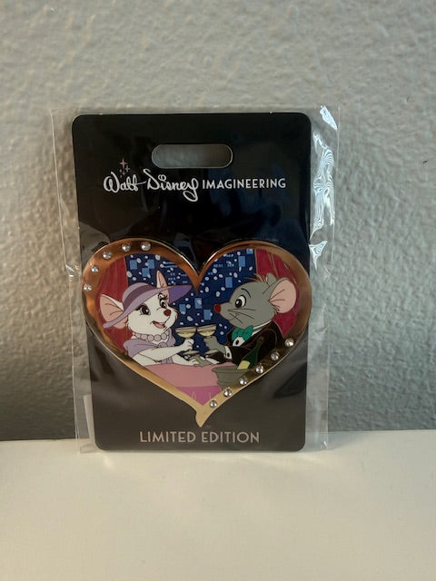Bernard Bianca Couple Heart Valentine WDI LE 300 Disney Pin