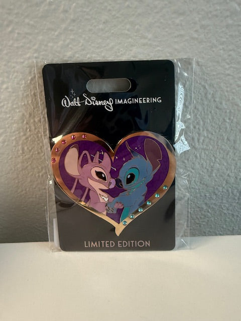 Stitch Couple Heart Valentine WDI LE 300 Disney Pin