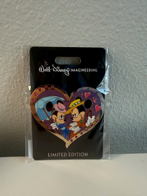 Mickey Minnie Couple Heart Valentine WDI LE 300 Disney Pin