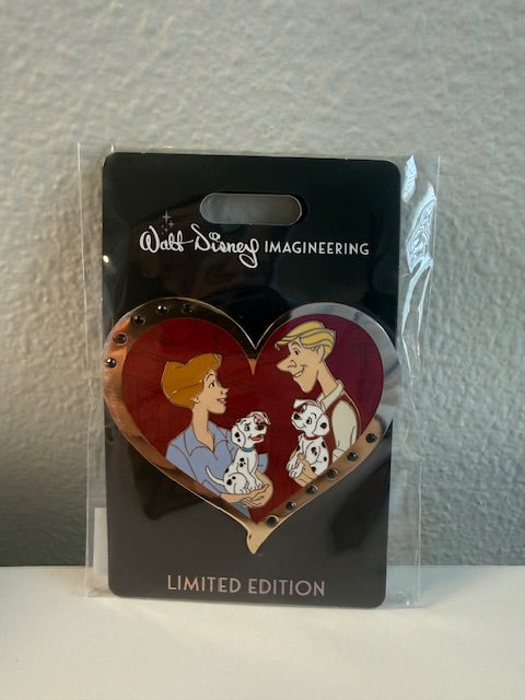 Anita Roger Couple Heart Valentine WDI LE 300 Disney Pin