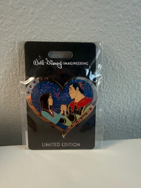 Mulan Couple Heart Valentine WDI LE 300 Disney Pin