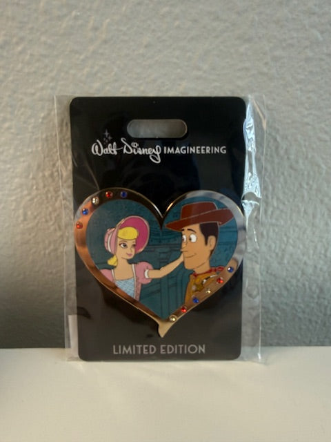 Woody Bo Peep Couple Heart Valentine WDI LE 300 Disney Pin