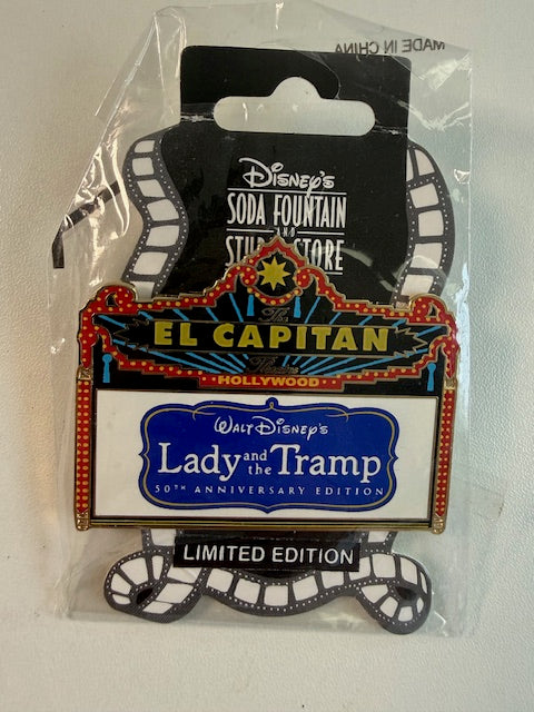 Lady and the Tramp Marquee 50th LE Disney Pin