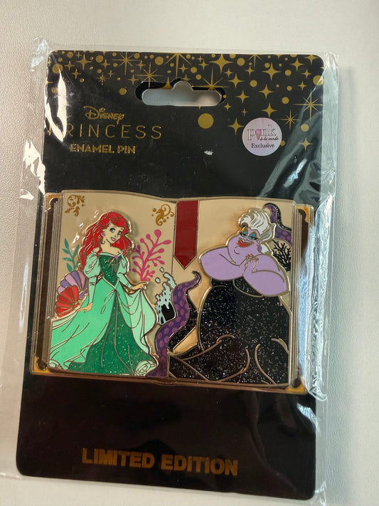Ariel Ursula Storybook Pink LE 300 Disney Pin