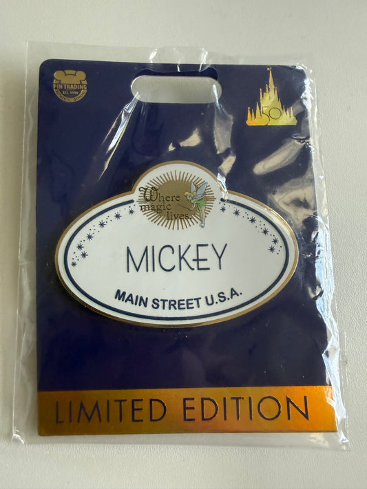 Mickey Main Street USA LE Disney Name Tag